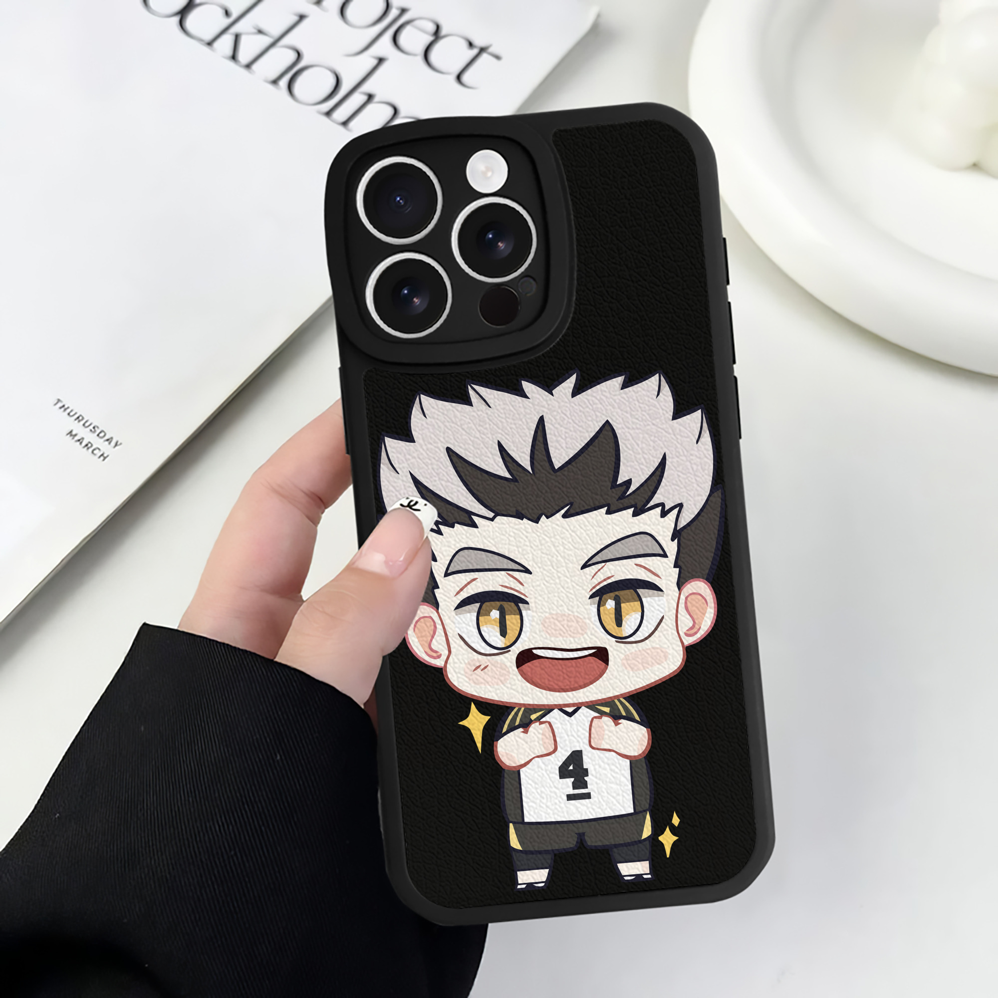 （画像用） ハイキュー!! Haikyu!! 【iPhone 16シリーズ対応】シリコンスマホケース（レザー調） 材質：シリコン